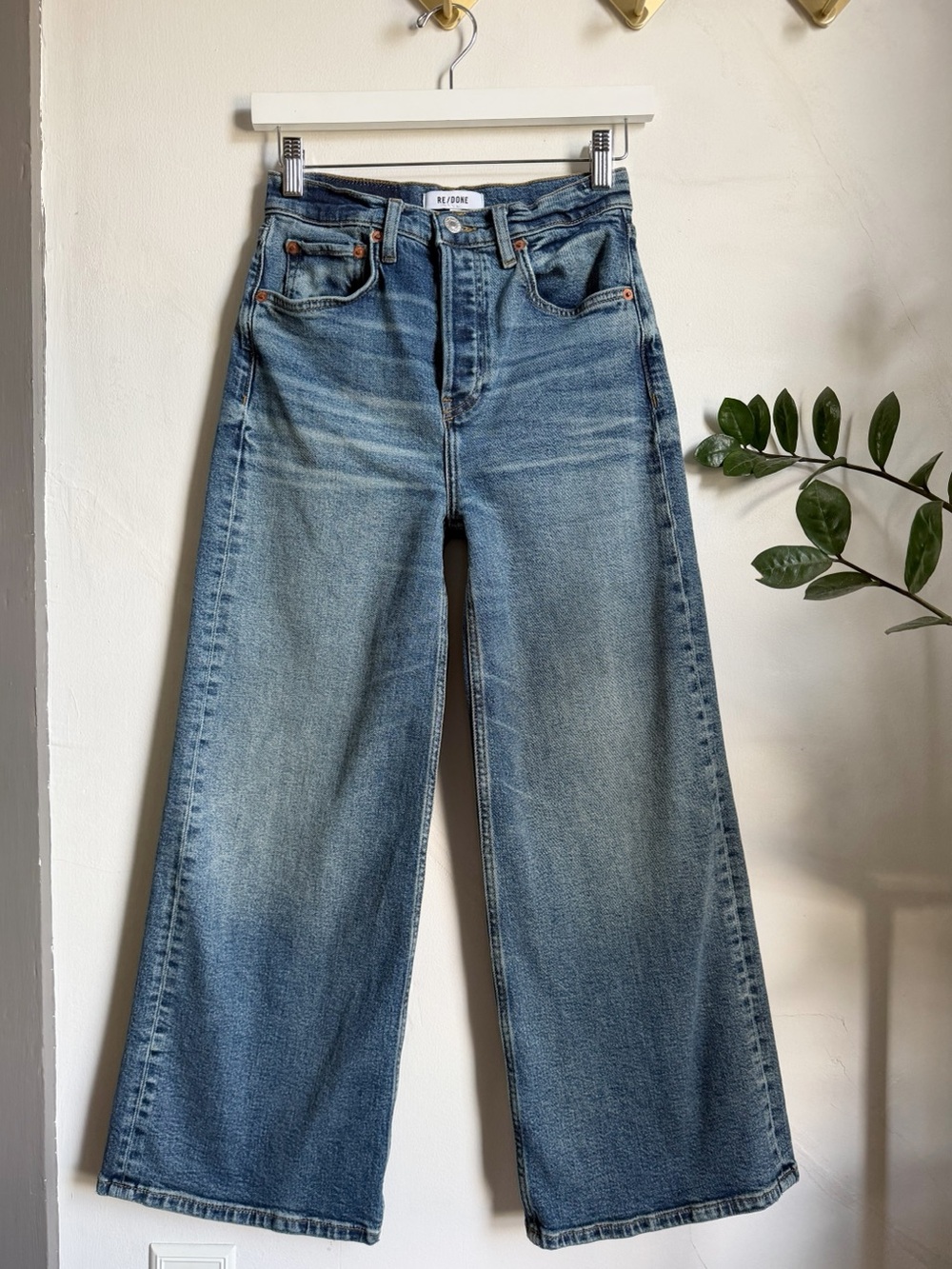 Re/Done Wide Leg Crop in Crafted Indigo